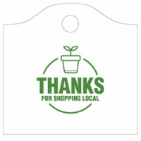 Trinity Plastics 254701 22 in. Pull Plastic Bag, Thank You for Shopping Local with Flower Pot