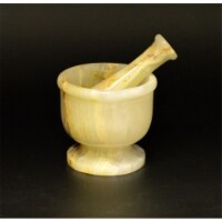 Marble Crafter MO97C-LG 5 in. Modern Style Mortar & Pestle Set, Light Green Onyx