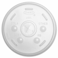 Dart Container DCC16SL Translucent Slotted Foam Cup Lids - Translucent - 100 Lids