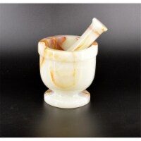 Marble Crafter MO97A-LG 5 in. Traditional Style Mortar & Pestle Set,Light Green Onyx