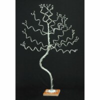 My Favorite Beads 143192PMM373 Medium Tall Silver Jewelry Tree on Terra Cotta Base