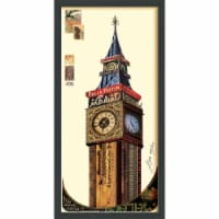 Empire Art Direct 'Big Ben' Alex Zeng's dimensional collage,under glass & a black shadow box
