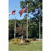 Annin Flagmakers 744800 35 ft. Fiberglass External Halyard Flagpole with Collar, White