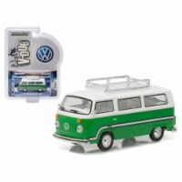 Greenlight 29840F 1 by 64 1977 Volkswagen Type Two Bus Sumatra with Roof Rack & Stripes, Gree