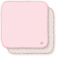 Spencers 223G-2 2 Piece Pink & White Girls Thermal Receiving Blanket Set, Birdies Print - 30