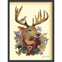 Empire Art Direct 'Mr. Deer' Alex Zeng's dimensional collage,under glass & a black shadow box