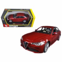 Bburago 21080BUR 2016 Alfa Romeo Giulia Burgundy 1 by 24 Diecast Model Car