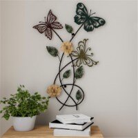 Lavish Home 80-WALLA-3 Hand Painted Decorative 3D Butterflies & Flowers for Modern Farmhouse