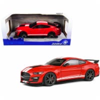 Solido S1805903 1-18 Diecast Model Car for 2020 Ford Mustang Shelby GT500 Red with White Stri