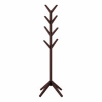 Lavish Home 80-ENTRYF-4 Modern Freestanding Wooden Coat Rack, Espresso Brown