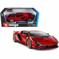 Bburago 11046r Red with Copper Wheels 1 by 18 Diecast Model Car for Lamborghini Sian FKP 37