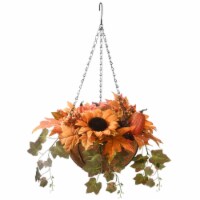 National Tree HB8-700-18 18 in. Harvest Hanging Basket with Ivory