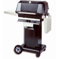 Modern Home Products WHRG4DDPS-OCOLB-OMP MHP Hybrid Propane Gas Grill on Black Console Cart w