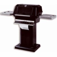 Modern Home Products WHRG4DDPS-OCOLB-OPP MHP Hybrid Propane Gas Grill on Black Console with P