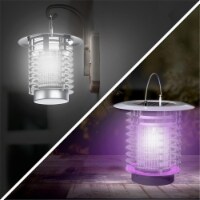 Pure Garden 50-LG1198 Solar Powered & Rechargeable LED Lantern & Bug Zapper- 2-in-1 Portable