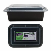 DDI 2269664 7  X 5  Rectangle Microwaveable Containers - Black - 5-Packs - Nicole Home Collec
