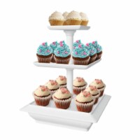 Chef Buddy AF031009 3 Tier Cupcake Dessert Stand Tray - 10 Different Options - 7 Piece