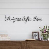 Lavish Home 80-WALLSGN-3D6 Let Your Light Shine Cursive Metal Cutout Sign