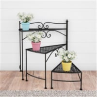 Trademark 50-LG1152 Plant Stand 3-Tier Indoor or Outdoor Folding Spiral Stairs Wrought Iron M