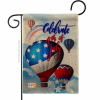 Breeze Decor BD-FJ-G-111078-IP-DB-D-US17-BD 13 x 18.5 in. July 4th Hot Air Balloon Burlap Ame