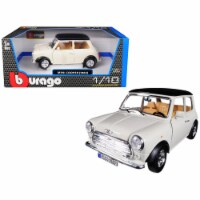 Bburago 12036BG 1-18 1969 Mini Cooper Diecast Model Car, Beige with Black Top