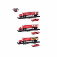 M2 Machines 56000-50B01 1-64 Auto Haulers Coca-Cola Release, 3 Diecast Model Trucks Set
