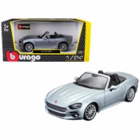 Bburago 21083gry Fiat 124 Spider Coupe 1-24 Diecast Model Car, Grey