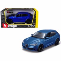 Bburago 21086bl Alfa Romeo Stelvio Quadrifoglio 1-24 Diecast Model Car, Blue