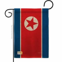 Breeze Decor BD-CY-G-108328-IP-DB-D-US15-BD 13 x 18.5 in. North Korea Burlap Flags of the Wor