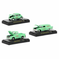M2 52500-GG01 1 by 64 Scale Cars for Coca Cola Green Hobby Exclusive Model - Set of 3