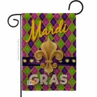 Breeze Decor BD-MG-G-118010-IP-DB-D-US17-BD 13 x 18.5 in. Mardi Gras Fleur De Lys Burlap Spri