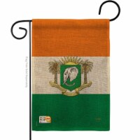 Breeze Decor BD-CY-G-108217-IP-DB-D-US14-BD 13 x 18.5 in. Ivory Coast Burlap Flags of the Wor