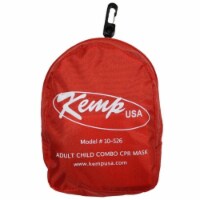 Kemp KP10526 Adult & Child CPR Mask & Pouch with Gloves & Wipe, Red