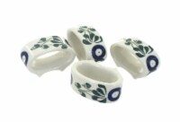 Blue Rose Polish Pottery Alyce Napkin Ring Set