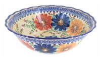 Blue Rose Polish Pottery Autumn Burst Large Serving Bowl