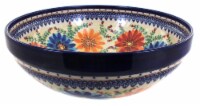 Blue Rose Polish Pottery Autumn Burst Large Serving Bowl