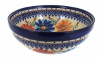 Blue Rose Polish Pottery Autumn Burst Small Serving Bowl