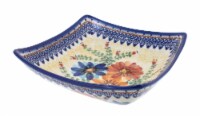 Blue Rose Polish Pottery Autumn Burst Square Serving Dish