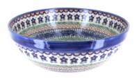Blue Rose Polish Pottery Aztec Flower Medium Serving Bowl