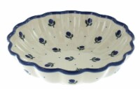 Blue Rose Polish Pottery Blueberry Medium Scallop Dish