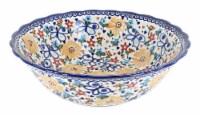 Blue Rose Polish Pottery Butterfly Large Serving Bowl