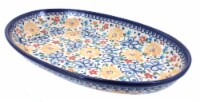 Blue Rose Polish Pottery Butterfly Oval Platter