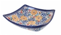Blue Rose Polish Pottery Butterfly Square Serving Dish