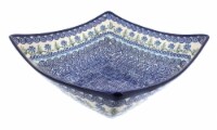 Blue Rose Polish Pottery Charleston Large Square Serving Bowl