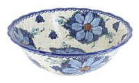 Blue Rose Polish Pottery Daisy Surprise Large Serving Bowl