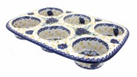 Blue Rose Polish Pottery Daisy Surprise Muffin Pan