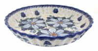 Blue Rose Polish Pottery Daisy Surprise Pie Plate