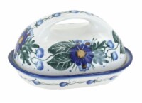 Blue Rose Polish Pottery Forget Me Not Butter Dish
