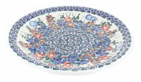 Blue Rose Polish Pottery Garden Butterfly Dinner Plate