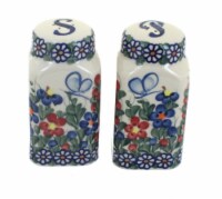 Blue Rose Polish Pottery Garden Butterfly Salt & Pepper Shakers